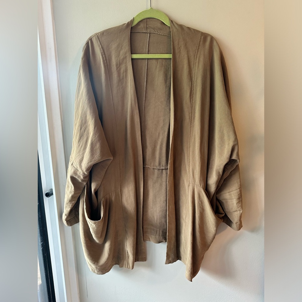 Oak & Fort kimono style jacket in olive green
